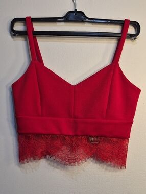 Express Red Satin Camisole Top